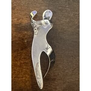 Vintage NAPTA Sterling Silver Abstract Woman Pendant 925 Modernist 1.25”